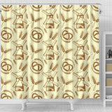 Windmill Wheat Pattern Shower Curtain Fulfilled In US