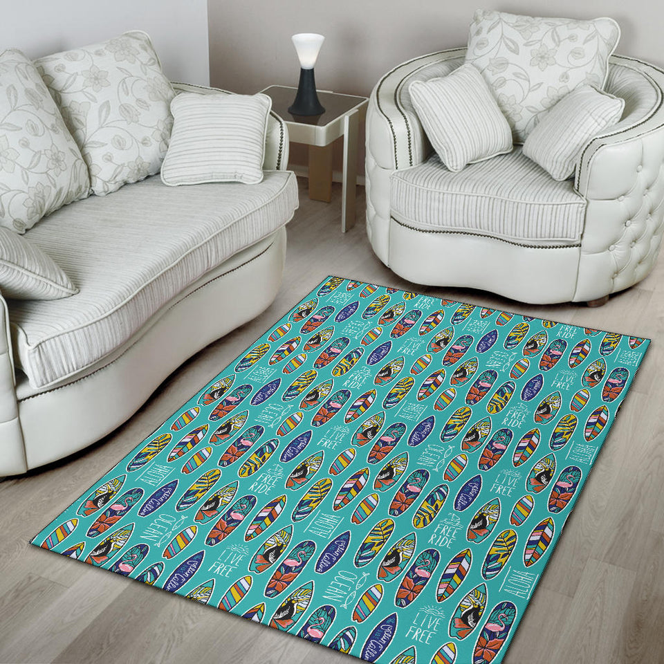 Surfboard Pattern Print Design 05 Area Rug