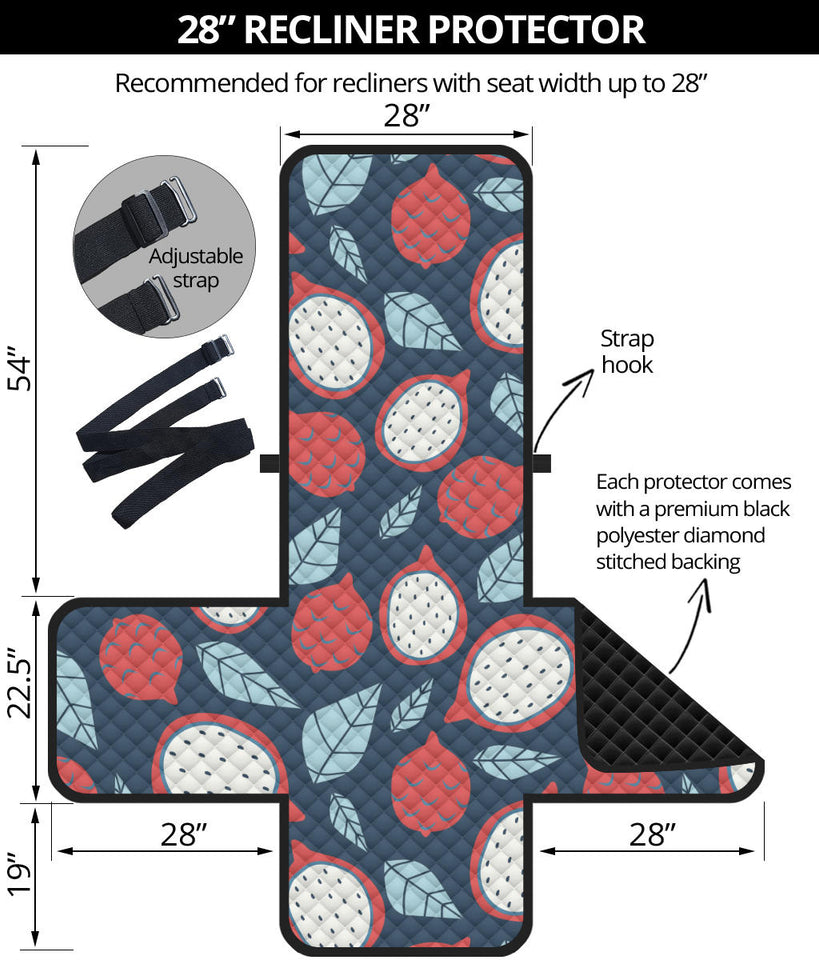 dragon fruits dark blue background Recliner Cover Protector