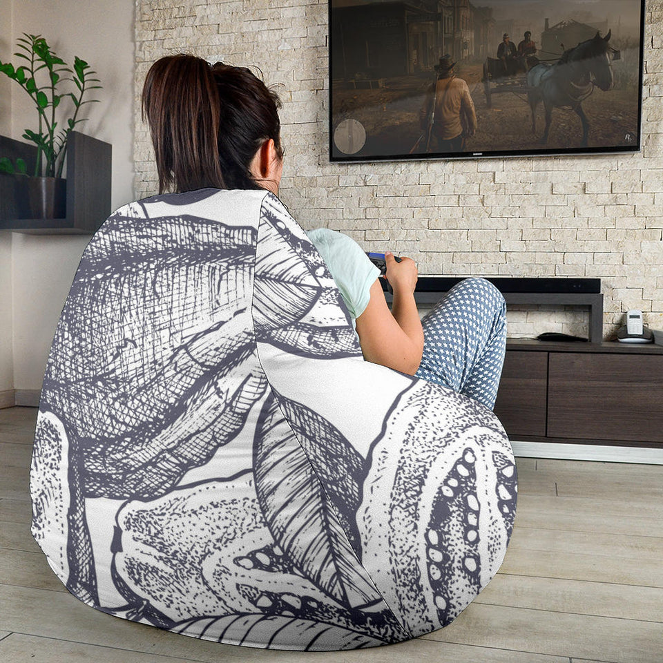 Guava Tropical Hand Drawn Pattern Bean Bag Cover