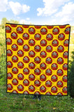 Daruma Japanese Wooden Doll Yellow Background Premium Quilt