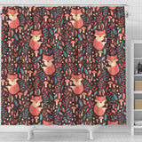 Fox Leaves Mushroom Pattern Shower Curtain Fulfilled In US