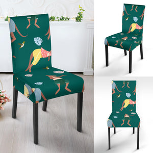 Kangaroo Leaves Pattern Dining Chair Slipcover