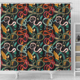 Colorful Snake Plant Pattern Shower Curtain Fulfilled In US