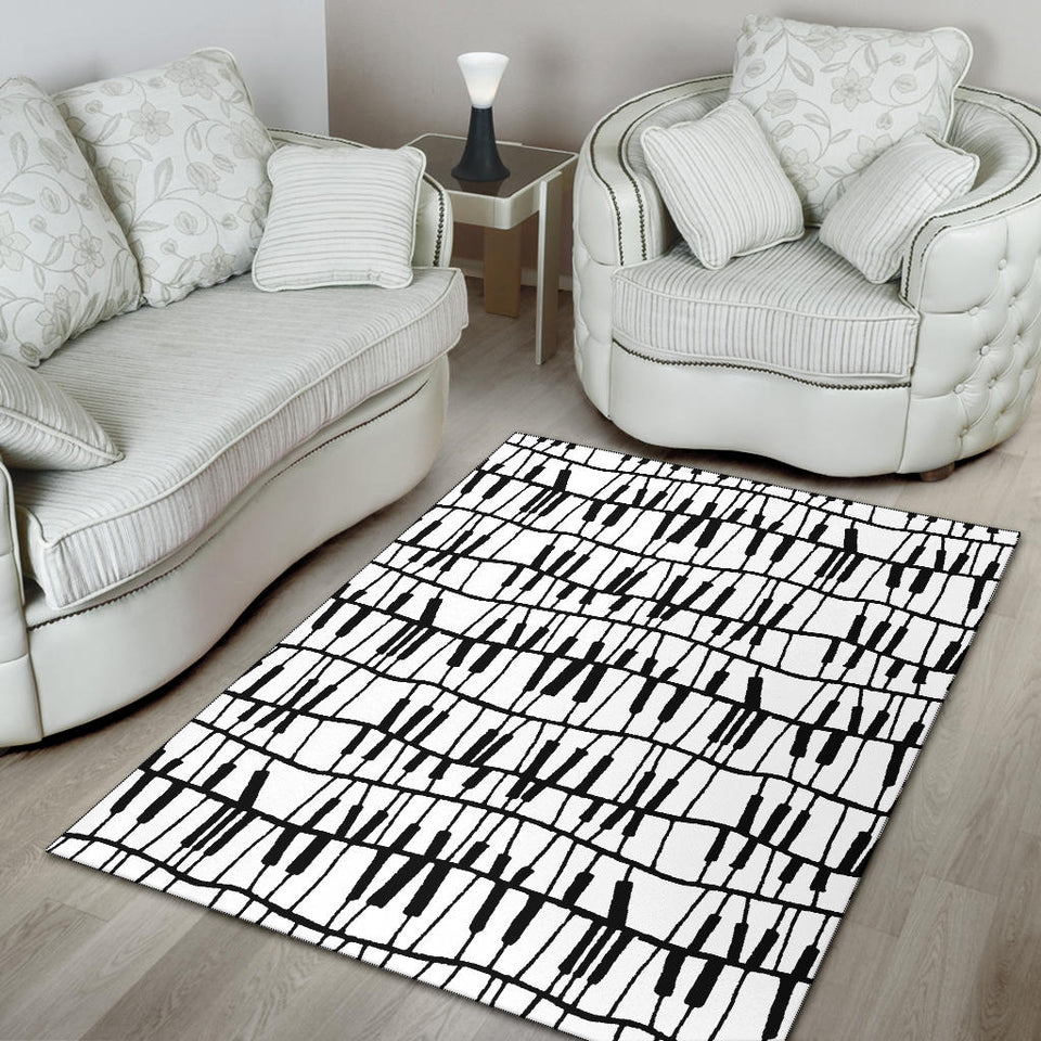 Piano Pattern Print Design 03 Area Rug