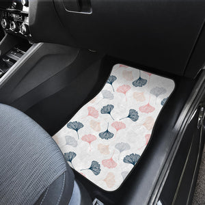 Black Gray Cream Coral Ginkgo Leaves Pattern Front Car Mats