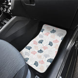 Black Gray Cream Coral Ginkgo Leaves Pattern Front Car Mats
