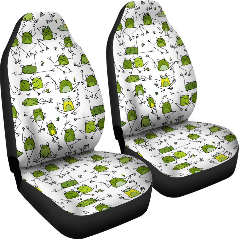 Sketch Funny Frog Pattern Universal Fit Car Seat Covers