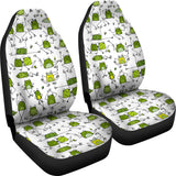 Sketch Funny Frog Pattern Universal Fit Car Seat Covers
