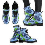 Watercolor Grape Pattern Leather Boots