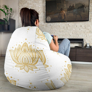 Gold Ornamental Lotue Waterlily Symbol Pattern Bean Bag Cover