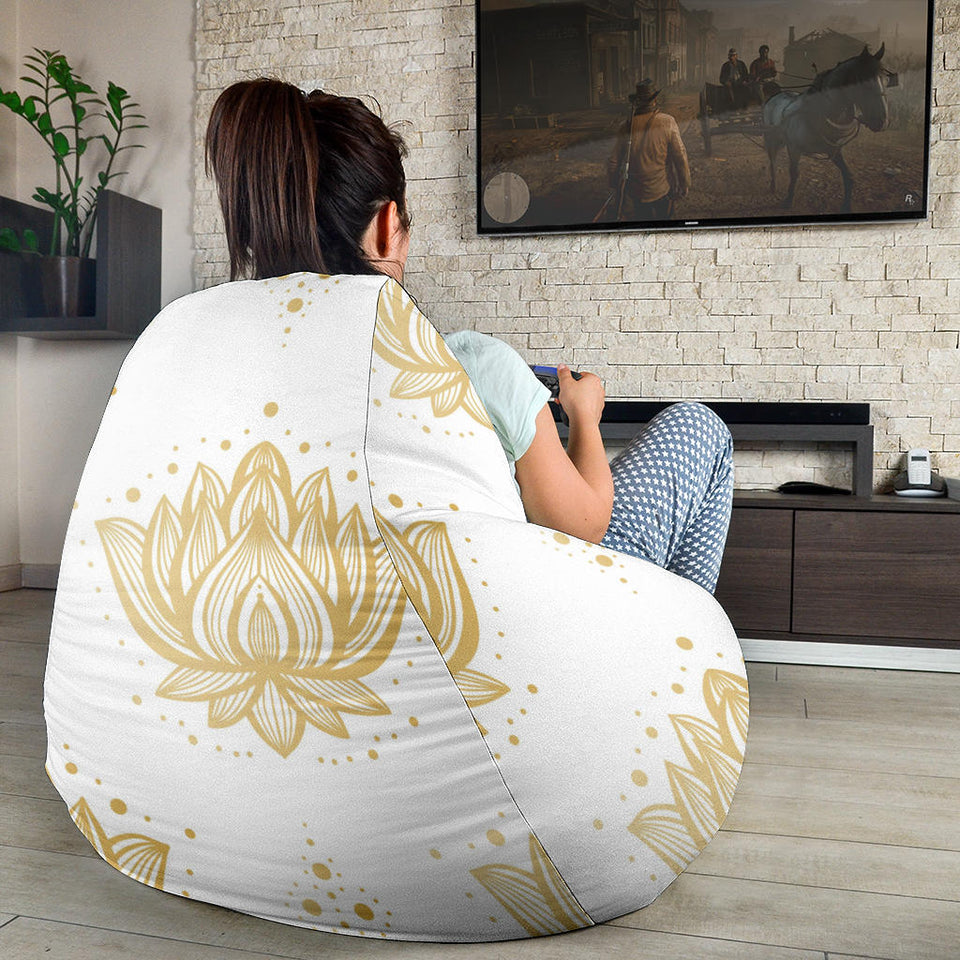 Gold Ornamental Lotue Waterlily Symbol Pattern Bean Bag Cover