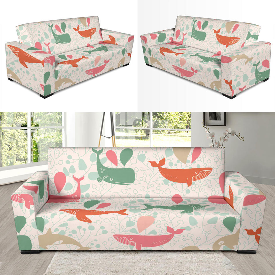 Cute Whale Pattern Sofa Slipcover