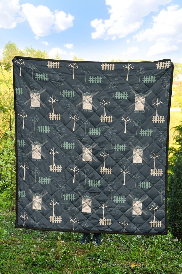 Windmill Tree Pattern Premium Quilt