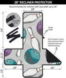 Bowling ball and pin gray background Recliner Cover Protector