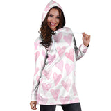 Watercolor Pink Heart Pattern Women'S Hoodie Dress