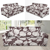 Garlic Bulb Dark Background Sofa Slipcover