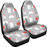 Cute Polar Bear Christmas Snow Pattern  Universal Fit Car Seat Covers