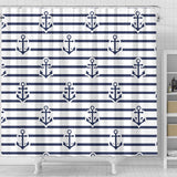 Anchor Rope Nautical  Pattern Shower Curtain Fulfilled In US