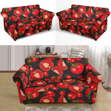 Tomato Black Background Loveseat Couch Slipcover