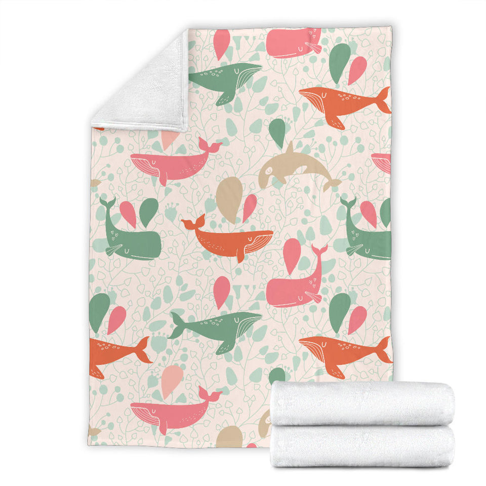 Cute Whale Pattern Premium Blanket