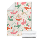 Cute Whale Pattern Premium Blanket