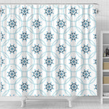 Nautical Steering Wheel Chain Shower Curtain Fulfilled In US