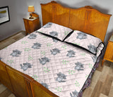 cute raccoons leaves pattern Quilt Bed Set