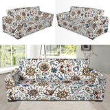Cute Nautical Steering Wheel Anchor Pattern Sofa Slipcover