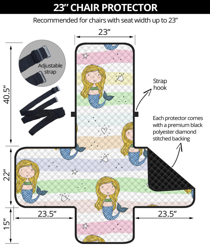 Cute hand drawn mermaid Chair Cover Protector