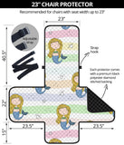 Cute hand drawn mermaid Chair Cover Protector