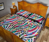 Colorful zebra skin pattern Quilt Bed Set