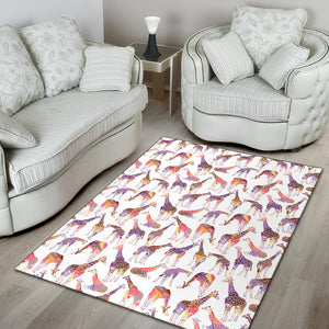Giraffe Pattern Print Design 02 Area Rug