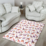 Giraffe Pattern Print Design 02 Area Rug