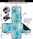 Blue starfish coral reef pattern Chair Cover Protector