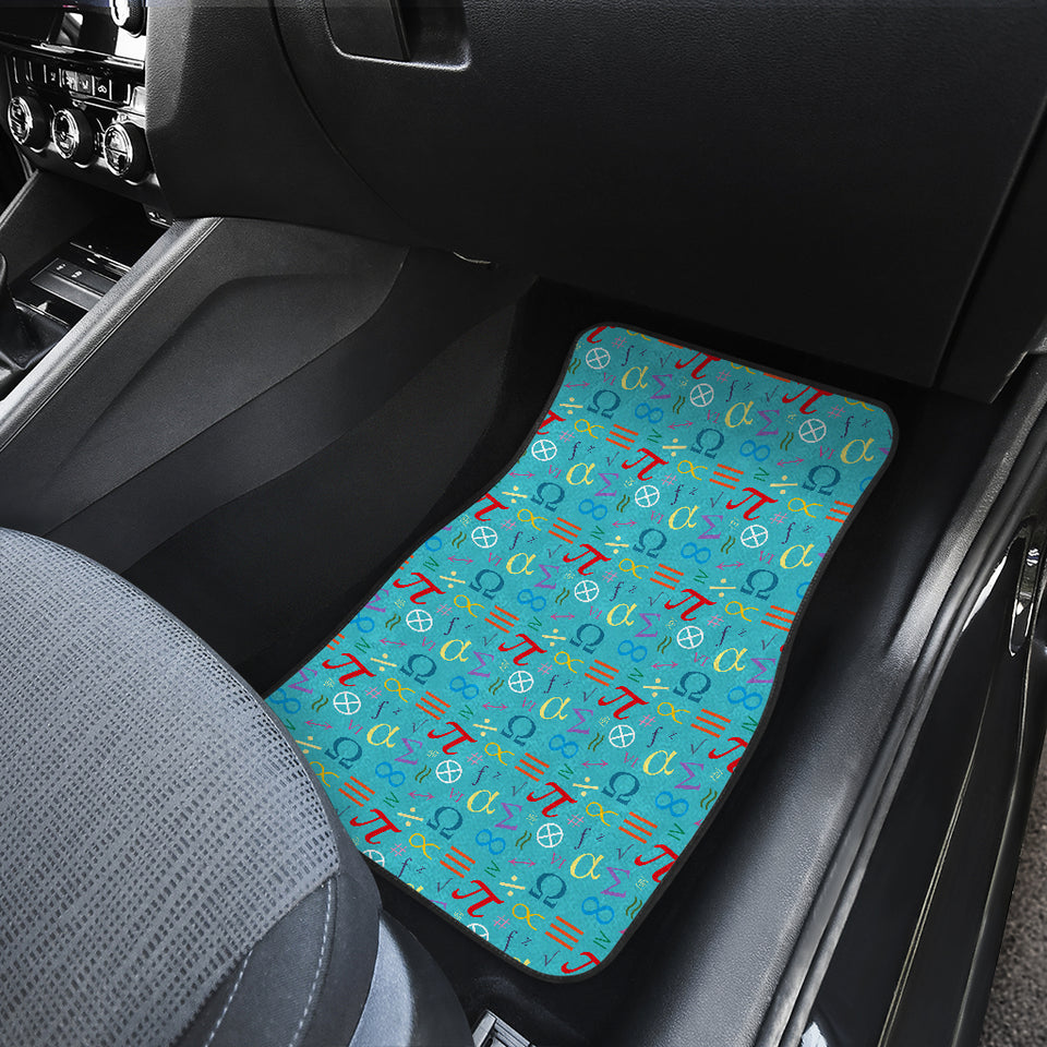 Math Pattern Print Design 02 Front Car Mats