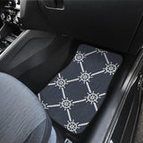 Nautical Steering Wheel Rope Pattern Front And Back Car Mats