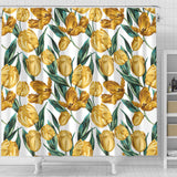 Yellow Tulips Pattern Shower Curtain Fulfilled In US
