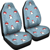 Cute Penguin Christmas Snow Pattern  Universal Fit Car Seat Covers