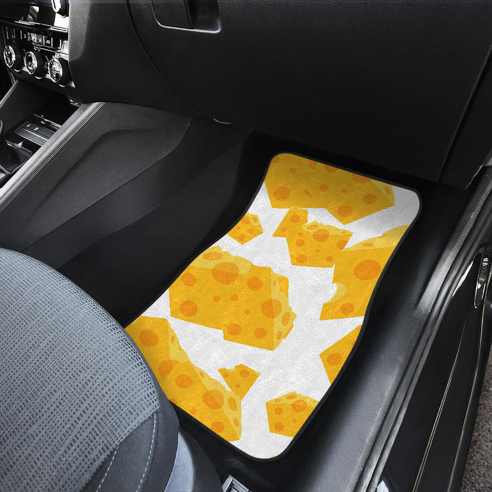 Cheese Slice Pattern Front And Back Car Mats