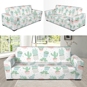Pastel Colorcactus Pattern Copy Sofa Slipcover
