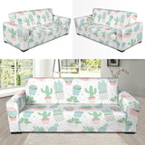 Pastel Colorcactus Pattern Copy Sofa Slipcover