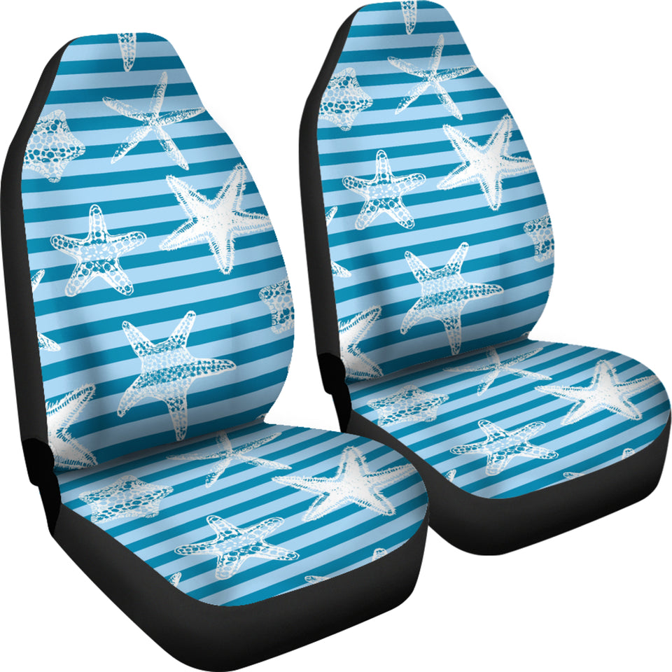 Starfish Blue Blackground  Universal Fit Car Seat Covers
