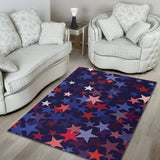 Red Blue Star Pattern Area Rug