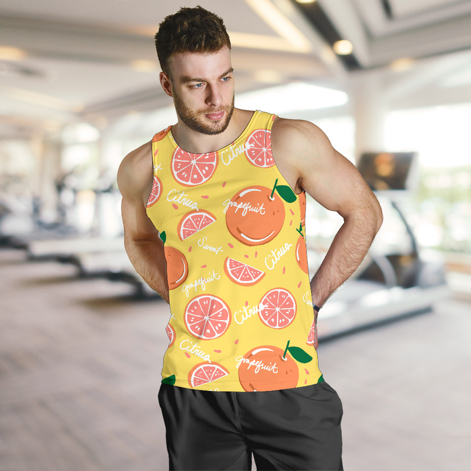 Grapefruit yellow background Men Tank Top
