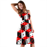 Dice Pattern Print Design 02 Sleeveless Midi Dress