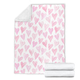Watercolor Pink Heart Pattern Premium Blanket