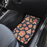 Christmas Gingerbread Cookie Pattern Front And Back Car Mats