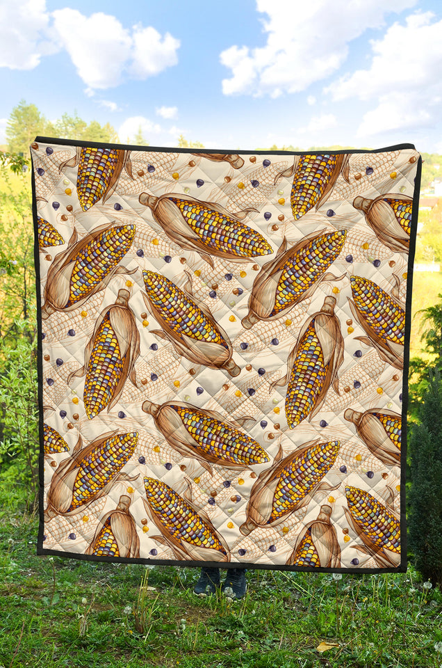 Corn Pattern Print Design 03 Premium Quilt