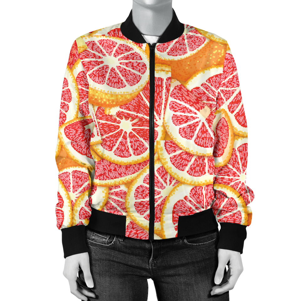 Tropical Grapefruit Pattern Women'S Bomber Jacket